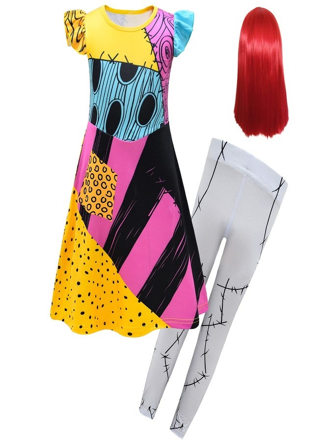 Szytypyl Sally Costume for Girls, Kids Toddler Halloween Christmas Sally Costumes With Wig and Tights - Image 1